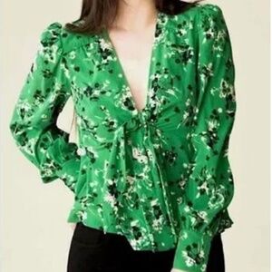 Veronica Beard silk floral blouse size 6